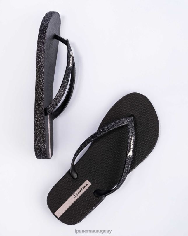 brillo maxi resplandor negro calzado mujer Ipanema DT26J78
