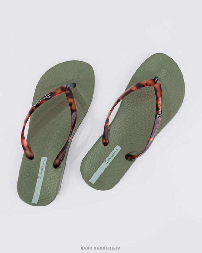 conectar caparazón de tortuga caqui calzado mujer Ipanema DT26J82