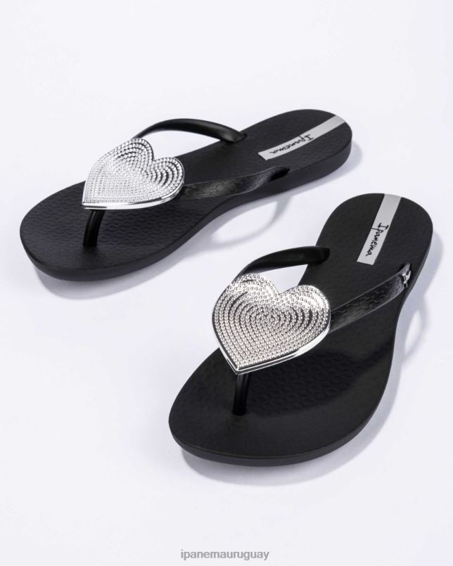 corazón maxi punto negro plateado calzado mujer Ipanema DT26J209