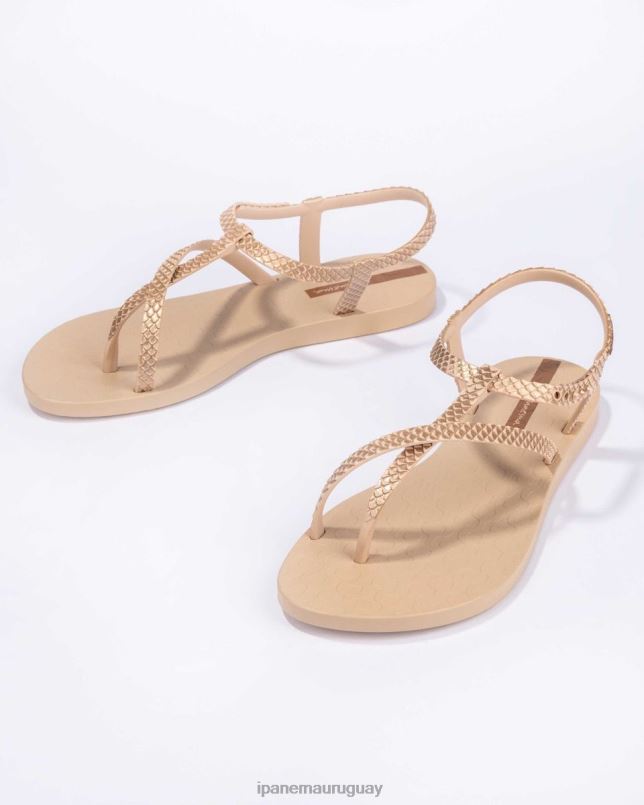 deseo profundidad de sandalia serpiente dorada suave calzado mujer Ipanema DT26J51