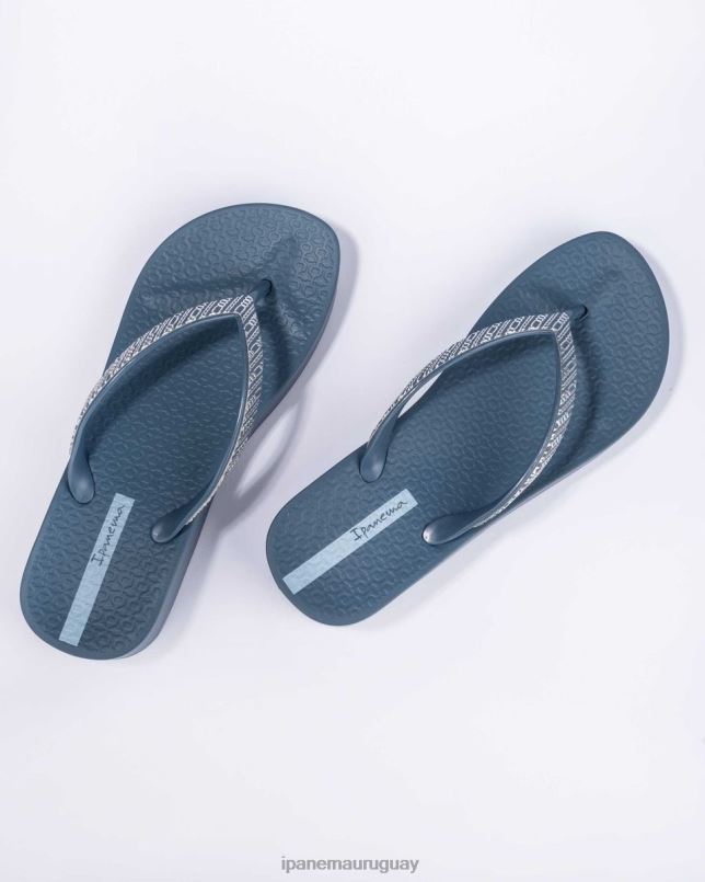 enlaces de cuña de malla azul calzado mujer Ipanema DT26J85