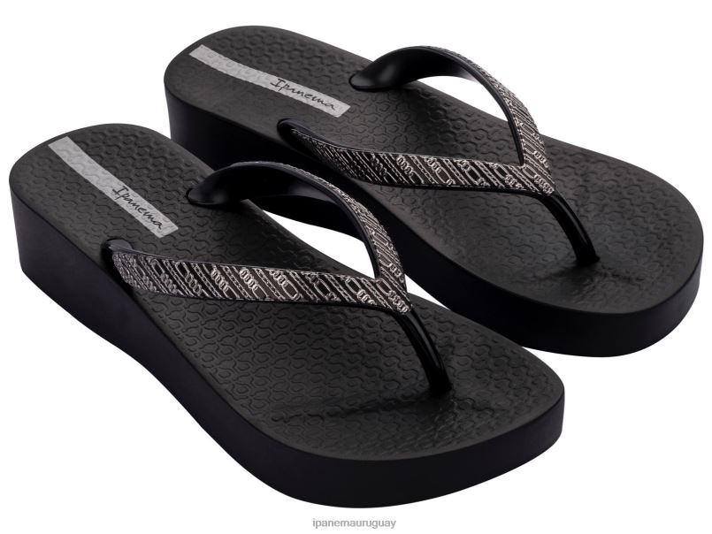 enlaces de cuña de malla negro calzado mujer Ipanema DT26J84