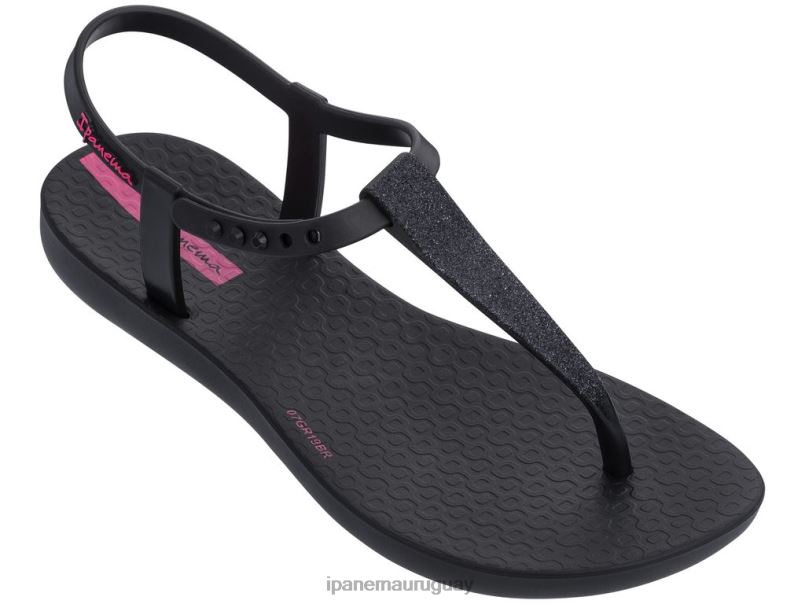 sandalia con purpurina y dije k 23 negro calzado niños Ipanema DT26J398